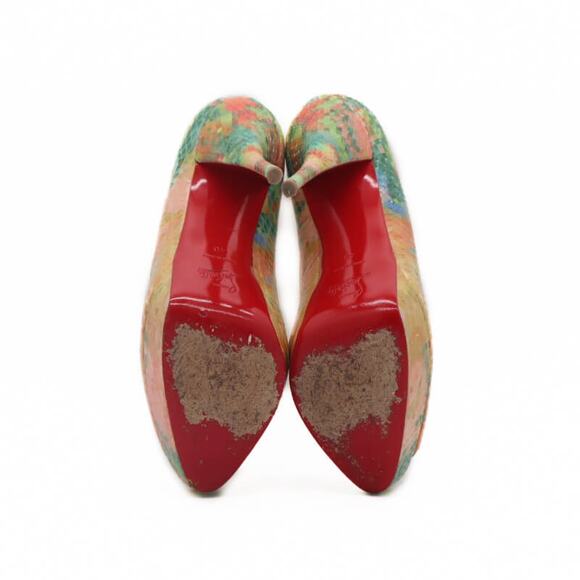 Christian Louboutin Multicolor Python Pixel Troca 140 Peep Toe Heels 40.5 - Picture 5 of 11